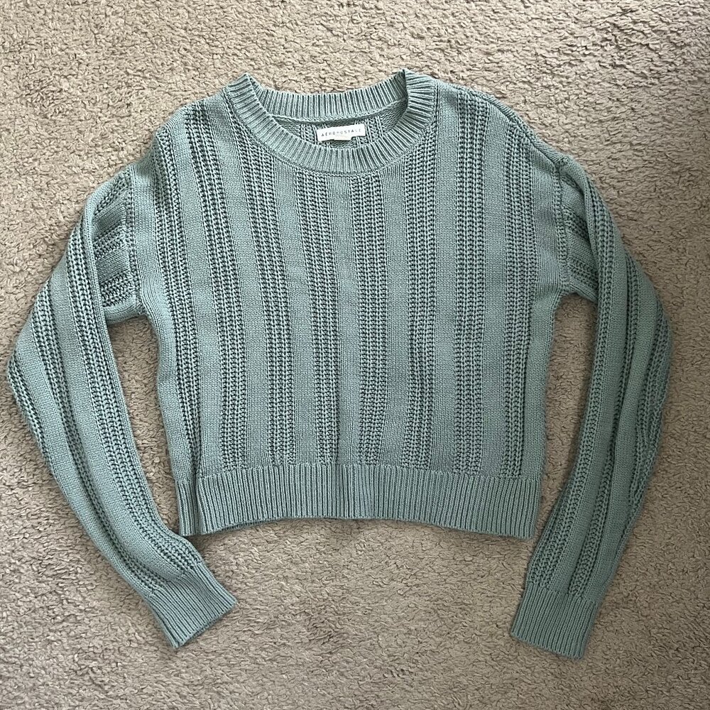 Aeropostale Light Green Knit Sweater Pullover Size S